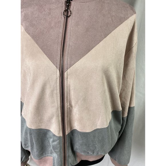 Paper Crane Women’s Color Block Bomber Jacket Size Large - Picture 10 of 10